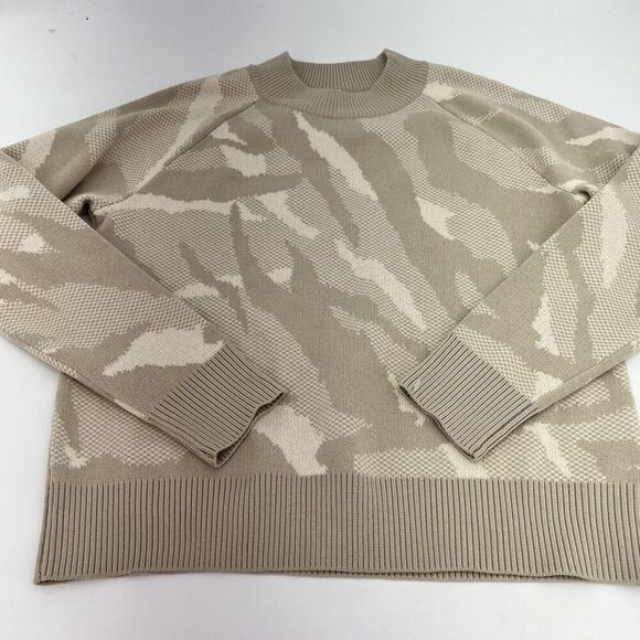 Athleta Womens 2XS Sweater Camo Jacquard Textured Long Sleeve Wool Blend - Picture 1 of 4